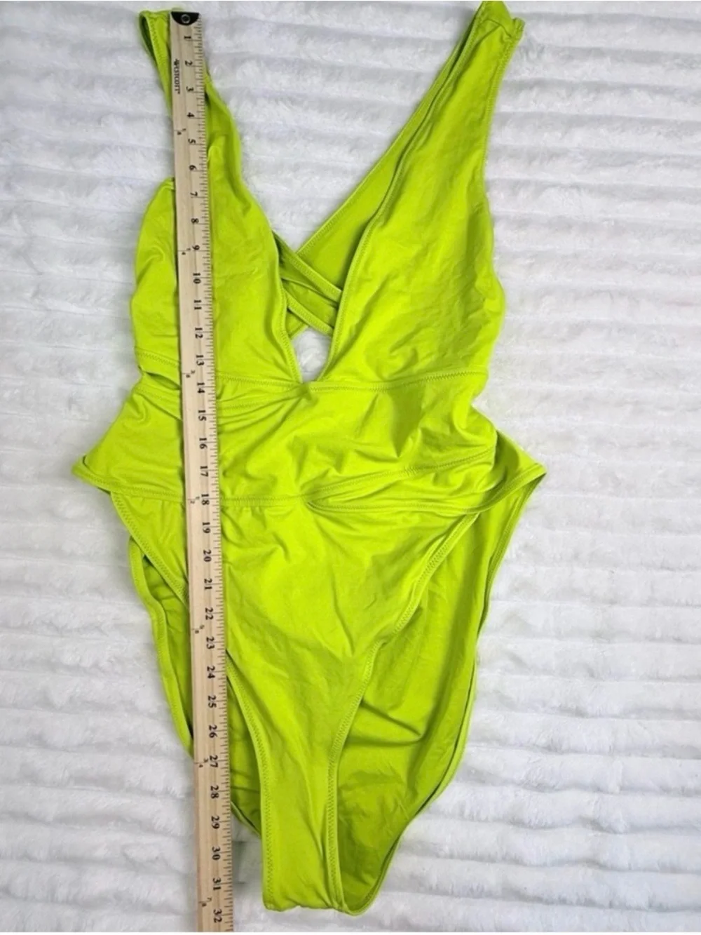 SKIMS Signature Swim Plunge Monokini Citrus 3X NWT Cutout
